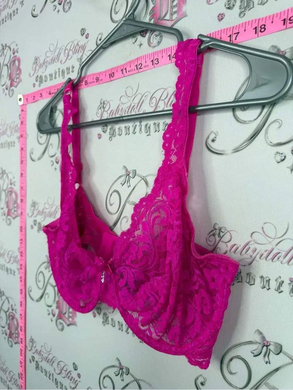 smart & sexy Bright Hot Pink Lace Underwire Bra